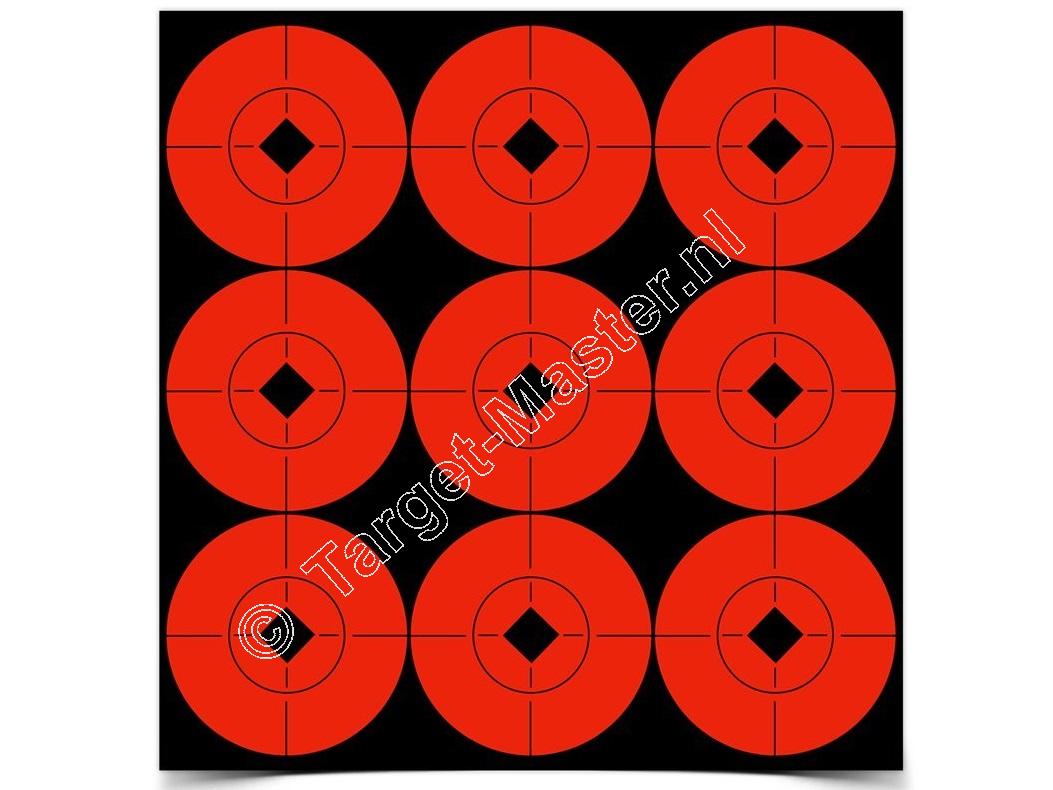 Birchwood Casey TARGET SPOTS Zelf Klevende Doelen ROOD  5 Centimeter